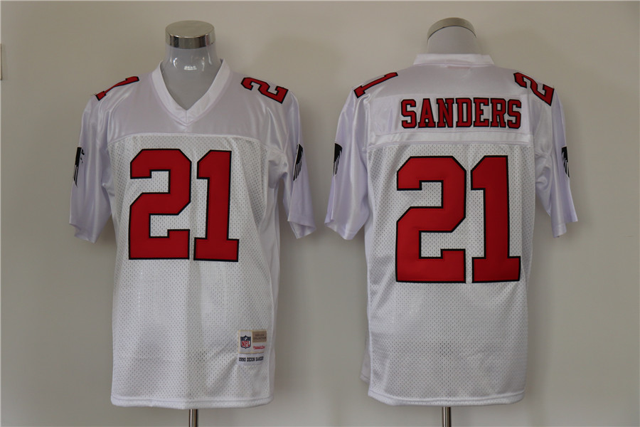 Men's Atlanta Falcons Deion Sanders Mitchell & Ness White Legacy Jersey